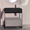 Console Sink Vanity With Matte Black Ceramic Sink and Grey Oak Drawer